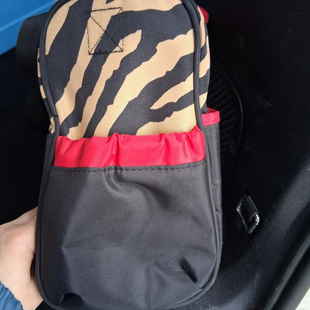 Vintage‎ Y2K Gerber Mini Diaper Bag Tiger Stripe Animal Print Black Red Tan...